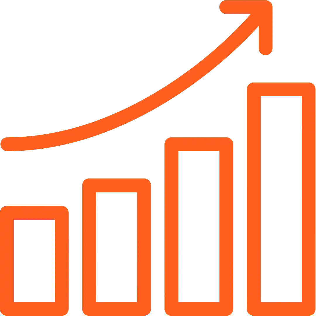 growth chart icon in orange